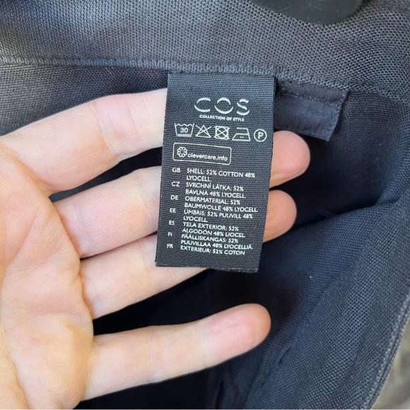 COS Men’s Black Cotton Lyocell Trouser Pants Sz 32R/48 EU - Picture 9 of 15